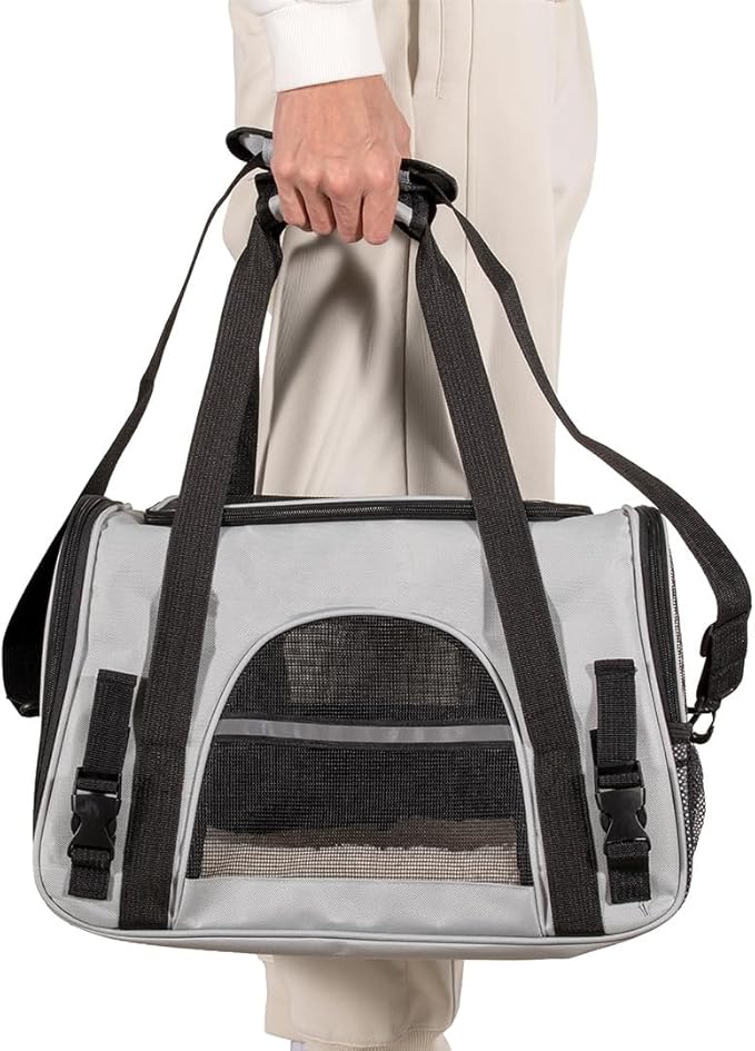 Cat Carriers, Dog Carriers, Pet Carriers – Airline-Approved Soft-Sided Bag for Cats & Small Dogs (Up to 15 lb), Foldable, Breathable Mesh, Privacy Cover, Washable & Lightweight