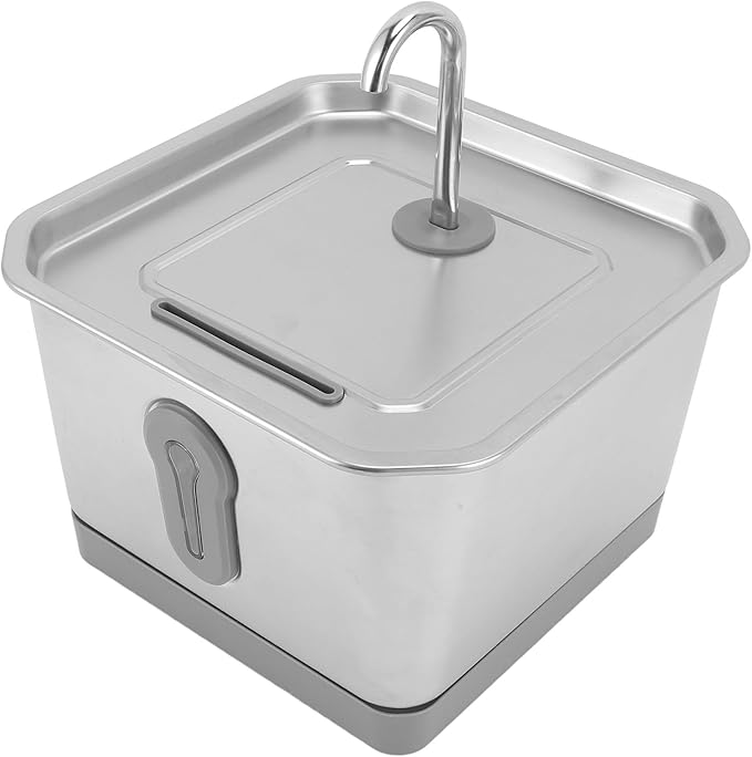 Fountains Automatic Cat Water Dispenser Cat Dog Waterer Pet Drinking Fountain Pet Drinking Dispenser for Indoor Pets Drinking Cat Watering Fountain 3.5L Stainless Steel