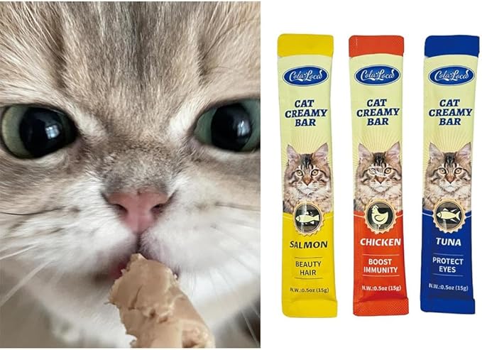 20 Tubes Creamy Lickable Cat Treats Squeezable Creamy Puree Cat Treat with Chicken Salmon Tuna 3 Flavors Variety Pack Healthy Wet Cat Food Pate for Cats Kitty