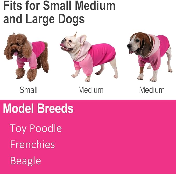 Fashionable Dog Hoodie – Soft & Warm Dog Sweater with Leash Hole,Pet Hooded Sweatshirt for Cats and Dogs with Broad Chests (e.g., French Bulldogs, Pitbulls) (Pink, X-Small)