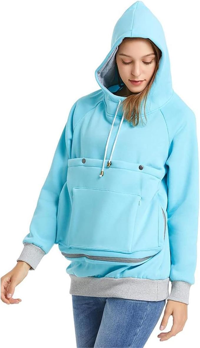 LINYUCHEN Cat Dog Carrier Hoodies – Puppy Kitten Carrying Sweatshirt Large Pet Pocket Pullover Top – Unisex Kangaroo Hoodies
