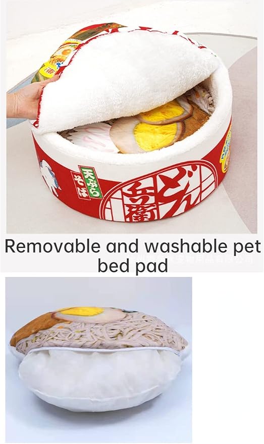 SSDHUA Cat House - Instant Noodle Cat Sofa Bed, Multifunctional, Comfortable Pet Bed, Suitable for Small Cats and Dogs (Large,Orange) 1
