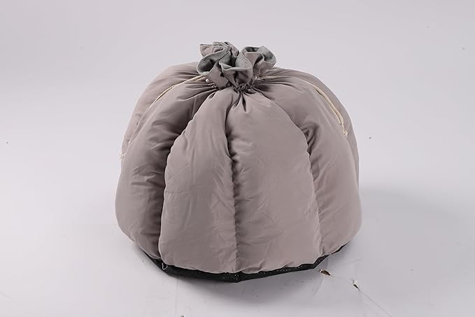 50x50x48cm Large Gray Cat House - Plush Soft Pet Bed Cave for Cats & Kittens, Durable Enclosed Cat Hideaway with Removable Cushion, Indoor Cat Furniture