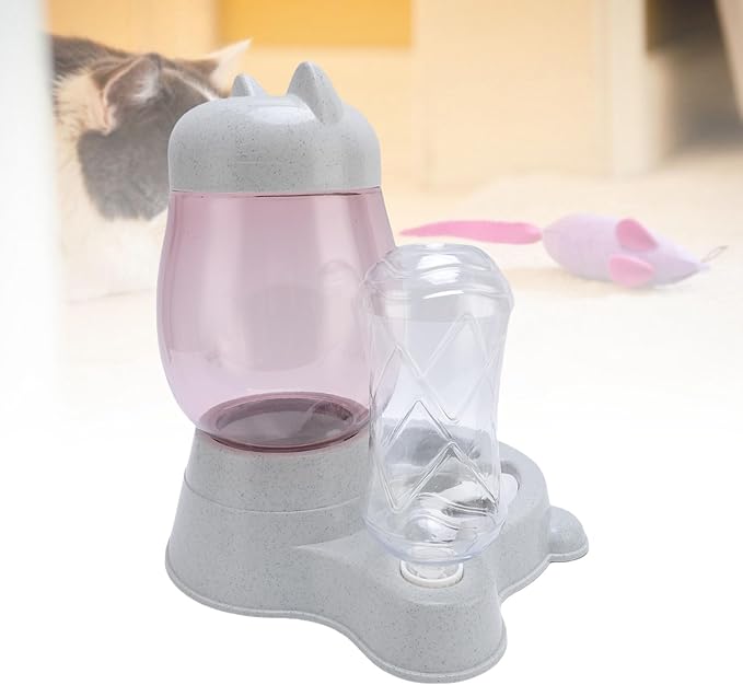 Zunate Automatic Pet Feeder and Water Dispenser Combo, Large Capacity AntiSpill Bowl with OneTouch Press for Cats and Dogs