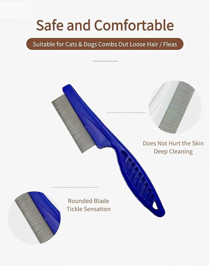 2Pack Cat comb,dog comb, Pet Comb Grooming Tool for Cats,Dogs and Rabbits white