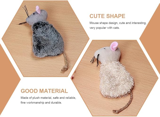 Ipetboom 9pcs Catnip Toys for Cats Refillable - Interactive Cat Chew Toys for Indoor with Natural Jute Tail and Long Fur - Durable Plush Mouse Pet Fun Tool for Hunting Boredom Relief