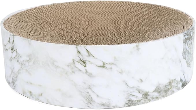 Round Cat Scratcher Bed, Corrugated Paper Furniture Protector, Marbling Bowl Shape, Suitable for Medium Large Cats, Multifunctional Lounge Pad