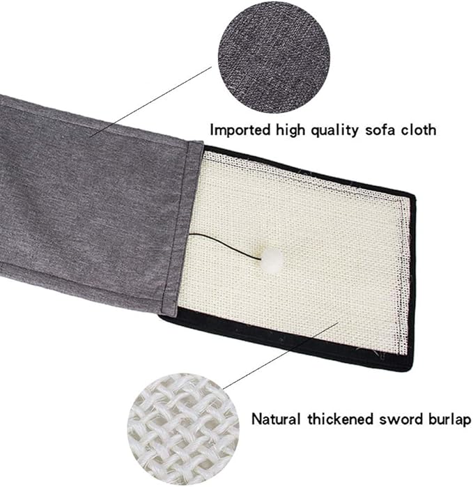 HAOZAIKEJI Cat Scratching Pad Natural Sisal Cat Scratcher Mat Kitty Scratcher Furniture Couch Corner Protector Easy Installation Scratch Pad for Sofa Couch Chair Bed