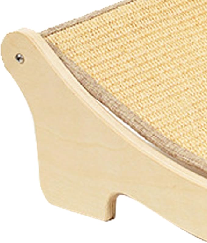 Zerodis Wooden Elevated Cat Hammock Bed Cat Scratching Bed with Natural Sisal Mat and Removable Cushion for Indoor Cats Perch Shelf Wall Furniture