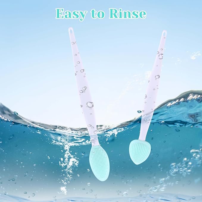 JJUNW 4Pcs Cat Acne Brush Set, Chin Treatment, Black Seed Exfoliating Brush, Dual Sided Silicone Brush for Chin Acne and Blackhead Exfoliation