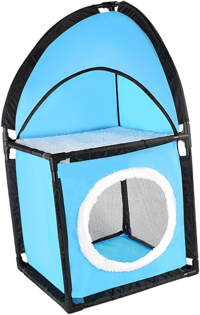 Double Cat Tree Furniture with Tunnel Design Enclosed Playpen for Cats Cat Bed for Multiple Cats Scratch Pad for Furniture Protection
