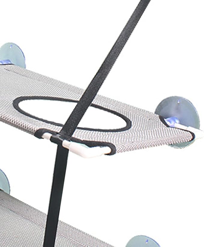 Cat Window Perch Double Layer Suction Cup Cat Hammock Cat Window Hammock Bed Cat Furniture Cat Shelf for Indoor Cats Sunbathing and Viewing(Gray)