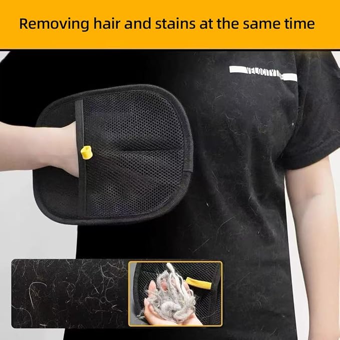 【2 Pack】 Pet Hair Remover Glove for Cats & Dogs, Electrostatic Pet Hair Removal Gloves, Reusable Pet Hair Remover Tool for Furniture, Couch, Carpet, Car Seat, Curtains & Clothing (2)