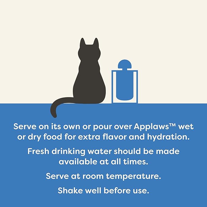 Applaws Natural Wet Cat Food in Topper, Limited and Natural Ingredients, High Protein with No Artificial Additives, Tuna Fillet Bone Broth (12 x 3oz Resealable Spout Pouches)