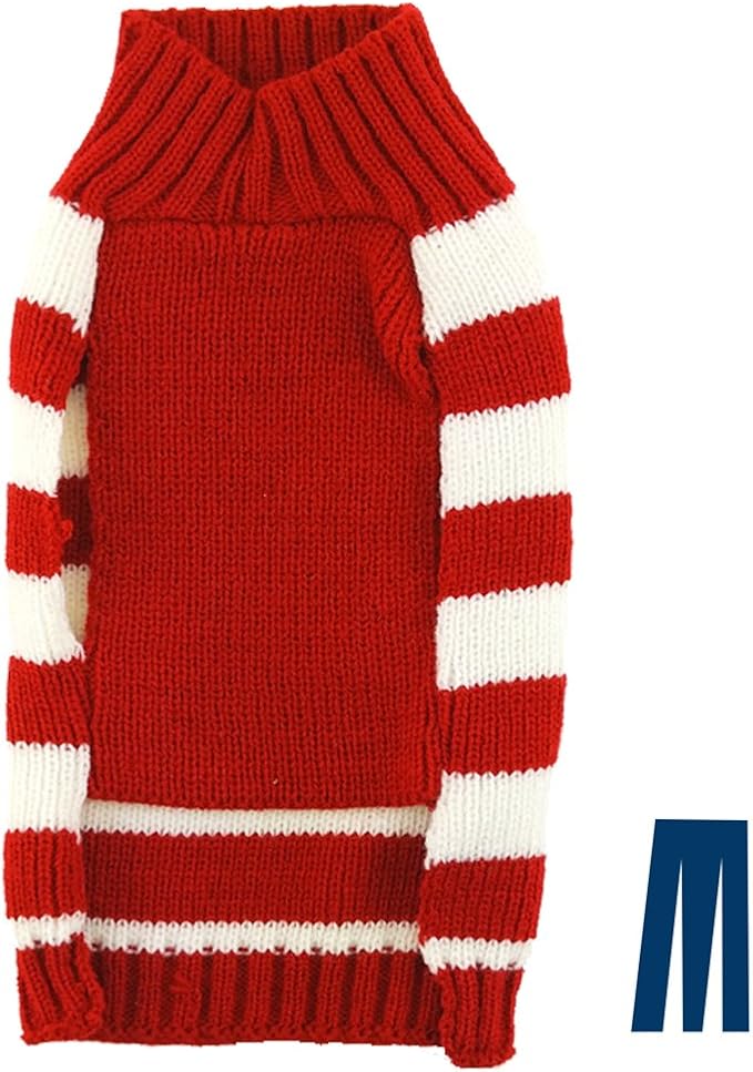 Mikayoo pet Sweater for Small Dog/cat,Ugly Sweater,Color Horizontal Stripes,Christmas Holiday Xmas, Elk Series, Reindeer Series,Reindeer Head(XL)