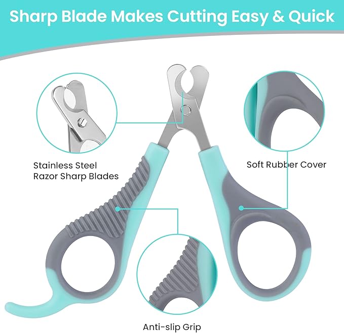 Cat Nail Clippers for Indoor Cats, Cat Nail Trimmers with Nail File, Cat Claw Clippers, Pet Nail Clippers for All Kinds of Cats, Puppy, Kitten, Chinchilla, All Small Breeds Pets