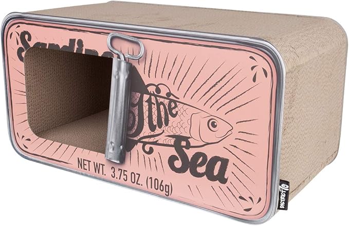 District 70 Sardine Cardboard Cat Scratcher, 60 x 30 x 30 cm, Pink