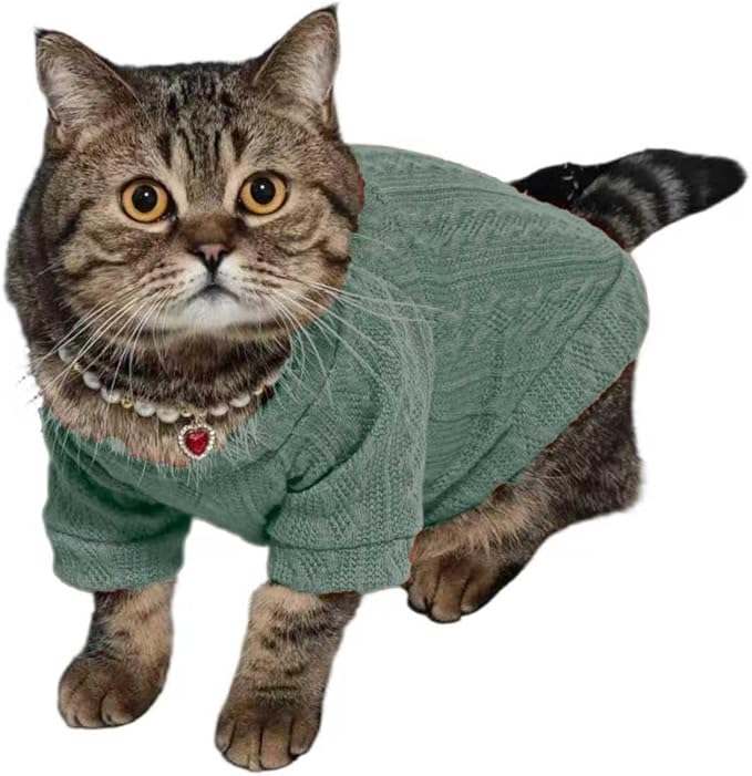 Kitten Clothes, Dog Cat Sweaters Pet Puppy Knitwear Costume Fall Winter Coat for Small Medium Cats Dog Girl Boy Fit 2.2-23lb
