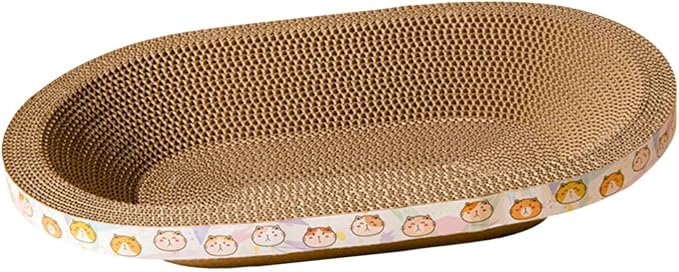 Oval Cardboard, er Bed, Cat Lounge Bed, for Rest Playing Sleeping, for Furniture Protection, Large