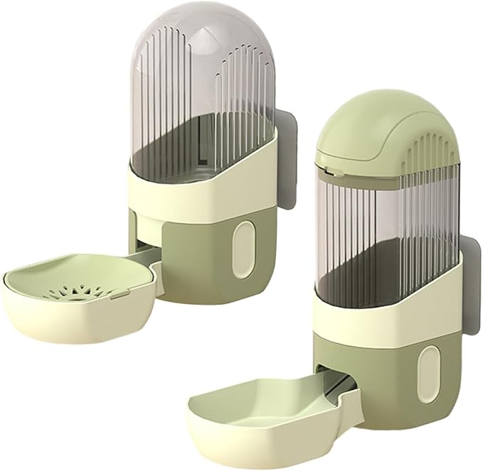 XISAOK Cat Water Feeder Cat Feeding Watering Feeder Cat Water Dispenser Cat Automatic Feeder and Water Cage Mount