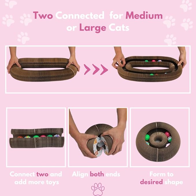 Fin & Jacky Magic Organ Cat Scratcher Board Toy, Upgraded Magnets & Durable High-Density Cardboard for Stability, Eco-Friendly, Interactive Indoor Playboard