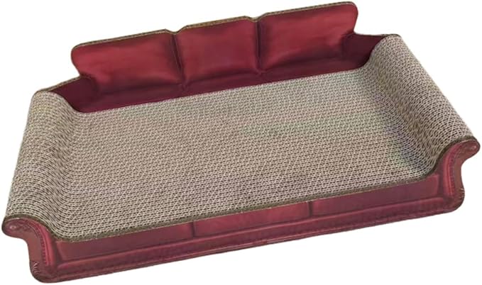 Cat Scratcher Sofa Bed Cat Scratching Board Home Furniture Protector Pet Bed Scratching Mat for Cats, Red