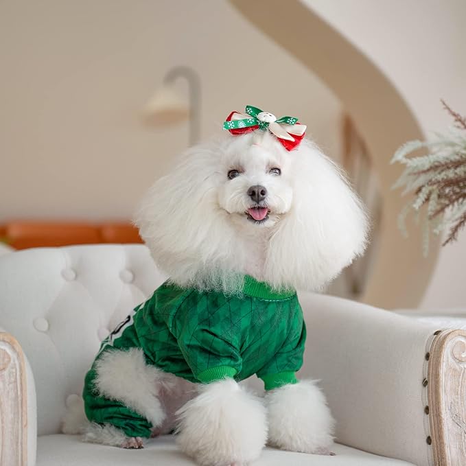 CuteBone Dog St.Patrick's Day Pajamas Puppy Onesies Small Dogs Soft Pjs Coat Cat Apparel Comfy Pet Clothes Outfit Doggie Bodysuit P274S