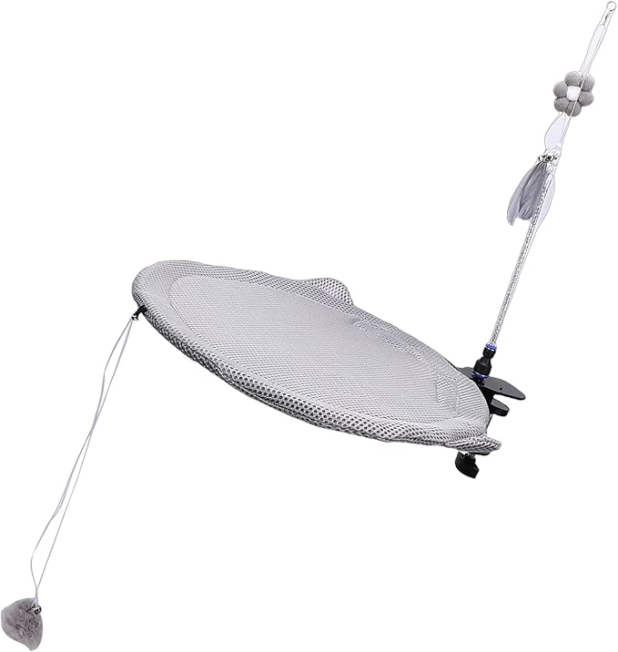 AYNEFY Cat Desk Perch Adjustable Space Saving Mesh Hammock Bed for Cats Breathable Fabric Cat Bed Attachment for Home Office Use Beds Furniture