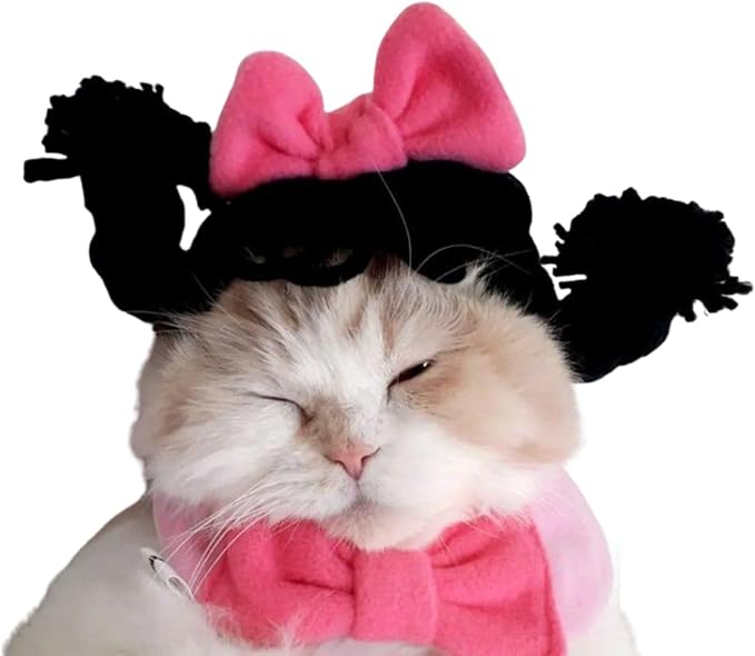 Cat Wig Funny Cute Cat Costume Hat Hair Roller Accessories Dress Up Clothing Festival Party (Bow Tie)