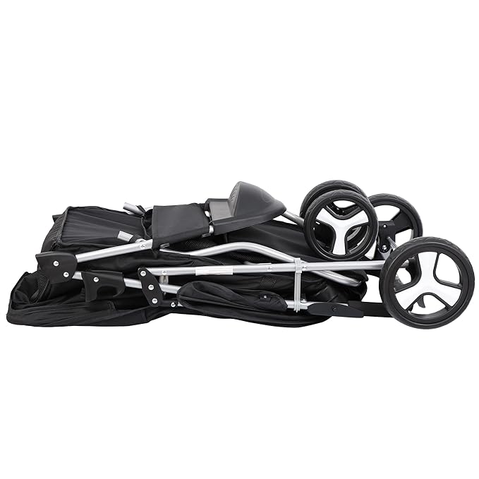 JungleA Foldable Pet Stroller for Cats Dogs,3 Wheel Pet Cage Jogger Cart for Small to Medium Pets,Lightweight & Portable & Durable Pet Stroller with Weather Cover, Storage Basket and Cup Holder