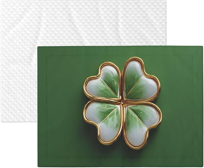 Cat Dog Blanket Cartoon Clover Leaf with Gold Rim Ultra Soft Warming Mat for Indoor Pet Beds Furniture 27.6 X 19.7inch