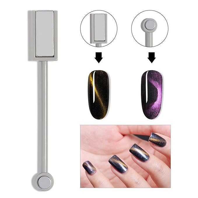 WOKOTO 8Pcs Cat Eye Nail Magnet Pens For Nails design tools Cat Eye Gel Nail Polish Magnet Sticks For Acrylic Nails Gradient Nail Art Magnets For Nail Art Cat Eye Magnet For Nails Nail Art Tools