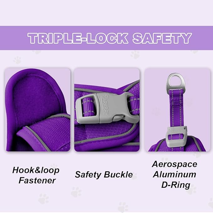 Cat Harness and Leash Set,Escape Proof Kitten Harness,Step in Adjustable Soft Lightweight,Easy Control,Reflective Strips Comfortable for Walking Travel(Purple,XXS)