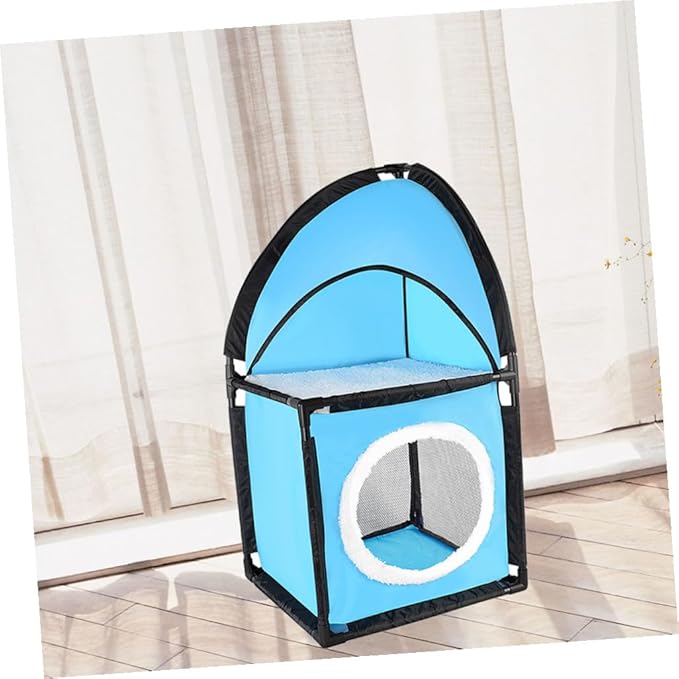 Toddmomy Cat Tree Scratcher with Tunnel Design Indoor Cat House Bed for Kittens and Pets Durable Fabric Furniture Protecting Play Tower