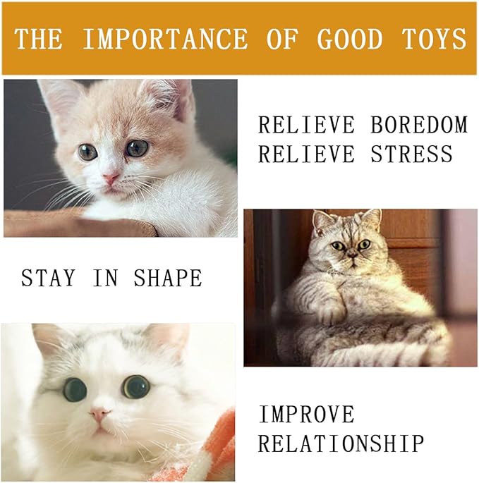 KuuGuu 24 PCS Cat Worm Toy Replacement Teaser with Bell Refills Indoor Cat's Interactive Wand and Catch Wand Soft Squiggly Worm Teaser Refills Attachment Interactive Catch Toy Accessories （6 Color）