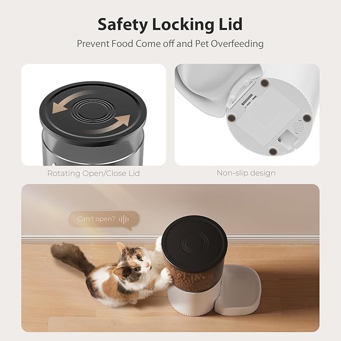 Automatic Cat Feeder and Water Fountain, with Stainless Steel Bowls