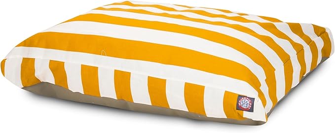 Majestic Pet Shredded Memory Foam Dog Bed Small with Removable Washable Cover – Rectangle Orthopedic Dog Bed–Durable Dog Crate Bed-Flat Dog Bed for Senior Dogs - (27x20) S - Links - Yellow