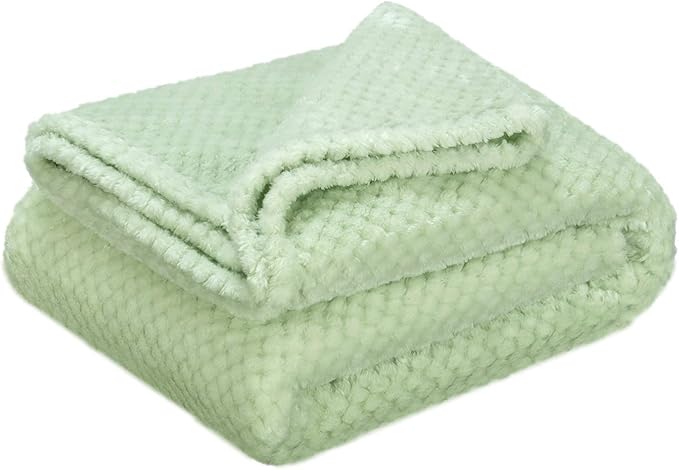 Warm Soft Fuzzy Dog or Cat Blanket, Plush Fleece Throws for Puppy, Kitten, Medium, Large Dogs - Mint (40" x 48")