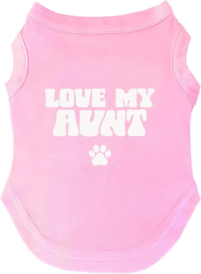 Love My Aunt Dog Tee Shirt | Sleeveless Breeds | Mother's Day | Aunt Gift | Best Auntie & Sister | Valentine's Day |Baby Pink, 5X-Large 1347