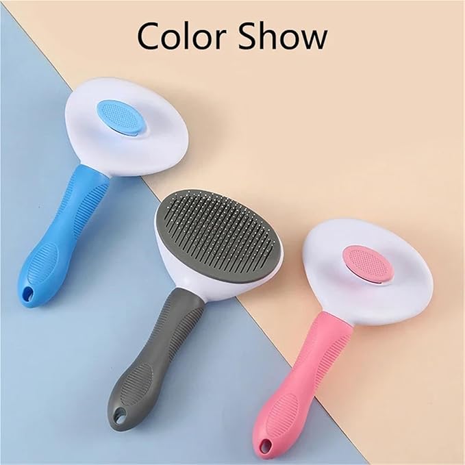 Pet Hair Remover Dog Brush Cat Comb Animal Grooming Tools Dogs Accessories Cat Supplies Stainless Steel Beauty Massage Comb(Pink)