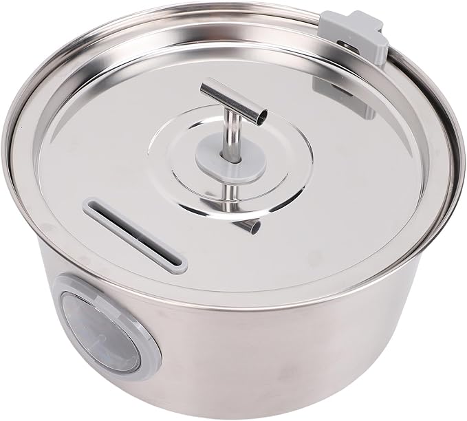 Pssopp 3.2L Automatic Circulating Pet Water Feeder, Low Noise Easy to Cleanup Stainless Steel Cat Water Fountain for Pet Watering Supplies