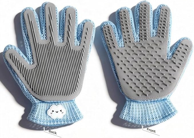 MEUOMIW Pet Hair Remover Glove, Efficient Dog & Cat Grooming Glove, Deshedding Brush for Shedding Control, Perfect for Bathing, Massage and Short/Long Fur (1-Pack, Right-Hand)