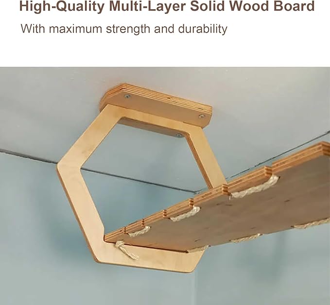 2Pcs Cat Bridge Shelves for Wall, Sky Corridor, Wooden Cat Wall Furniture, DIY Freedom Assembly