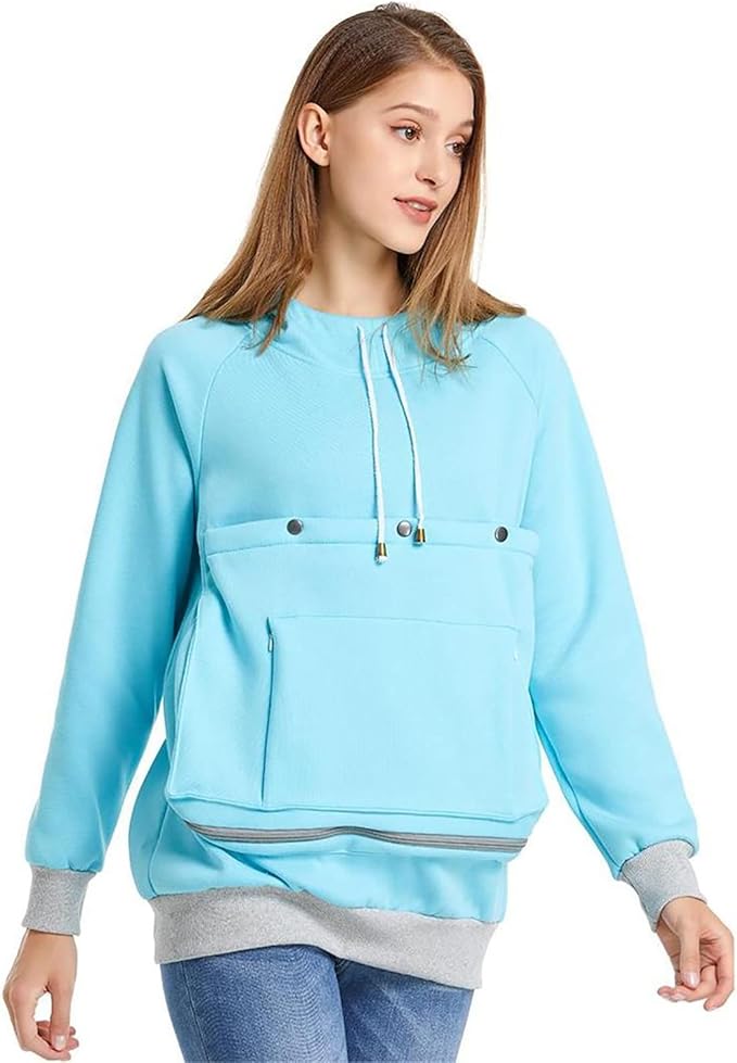 LINYUCHEN Cat Dog Carrier Hoodies – Puppy Kitten Carrying Sweatshirt Large Pet Pocket Pullover Top – Unisex Kangaroo Hoodies