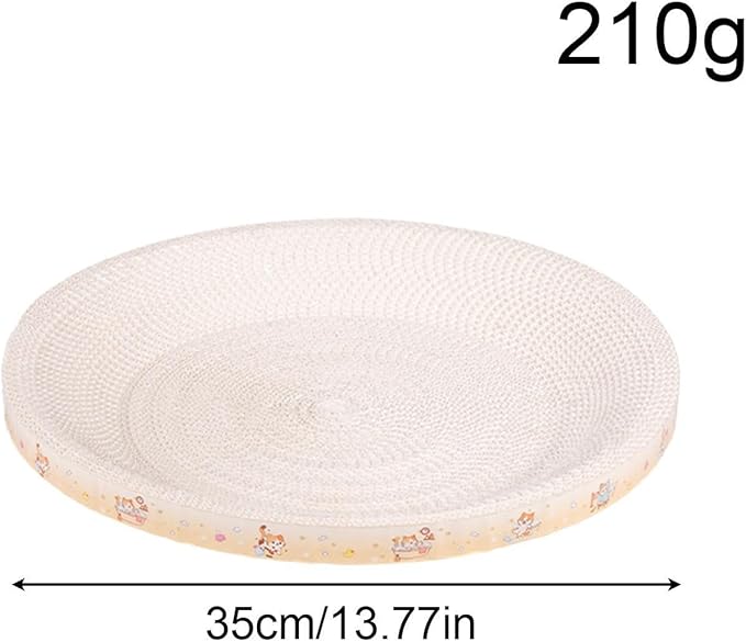 Cardboard Cat Scratcher - Protects Furniture & Soothes Your Cat | Oval/Round Scratching Pad with Non-Slip Bottom | for Indoor, Apartments, Living Rooms, Durable Cardboard, Cats Bed & Toy