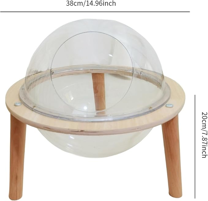 Space Capsule Cat Bed Indoor Cat Hammock Condo House Transparent Acrylic Sphere 11.81inch Small Pet Furniture