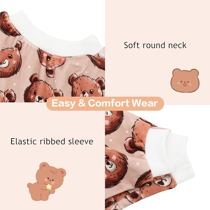 CuteBone Fleece Dog Pajamas Clothes Puppy Jammies Pet Apparel Cat Onesie for Chihuahua Yorkie Frenchies P333S