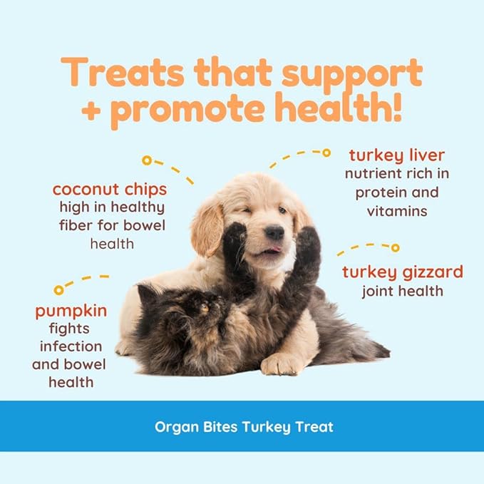 CocoTherapy Organ Bites! Dog and Cat Treat (Turkey + Pumpkin) 3 Oz.