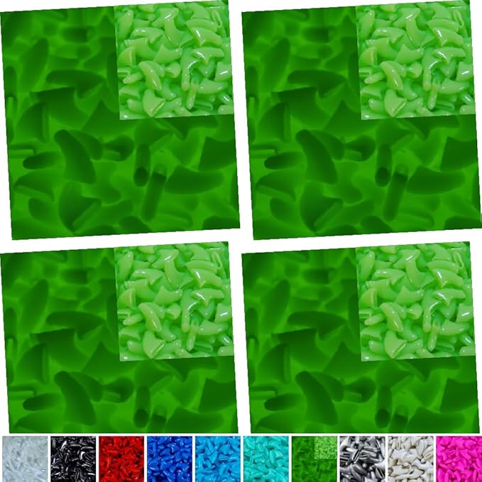 zetpo 80 pcs Cat Nail Caps | Cat Claw Covers | with Adhesives and Applicators (Glow in the Dark Green, Medium)