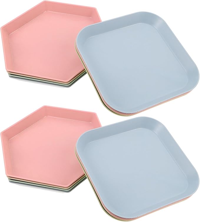 BESPORTBLE Cat Bowls Set 10pcs Shallow Round Pet Food Plates with Wide Feeding Surface, Whisker Friendly Small Cat Dishes for Indoor Kitten Feeding and Watering